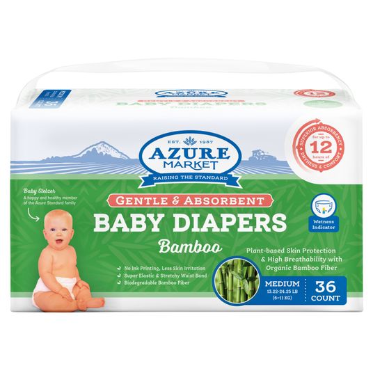 Azure Market Baby Diapers, Biodegradable Bamboo, Medium - Azure
