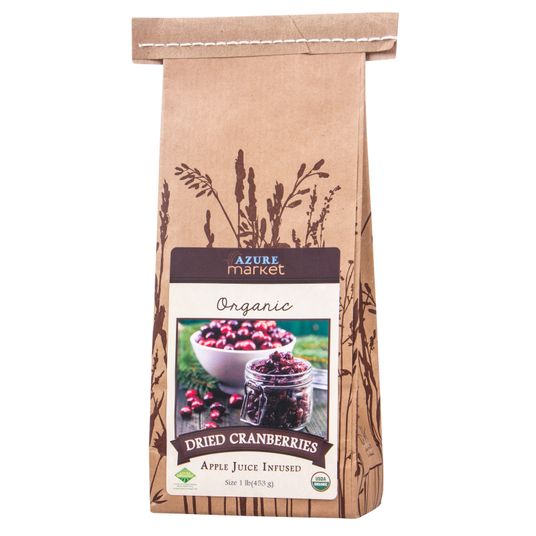 Azure Market Organics Cranberries, Dried, Apple Juice Infused, Organic