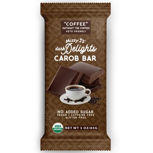 Missy J's Dark Delight Carob Candy Bar, Coffee, Organic Azure Standard