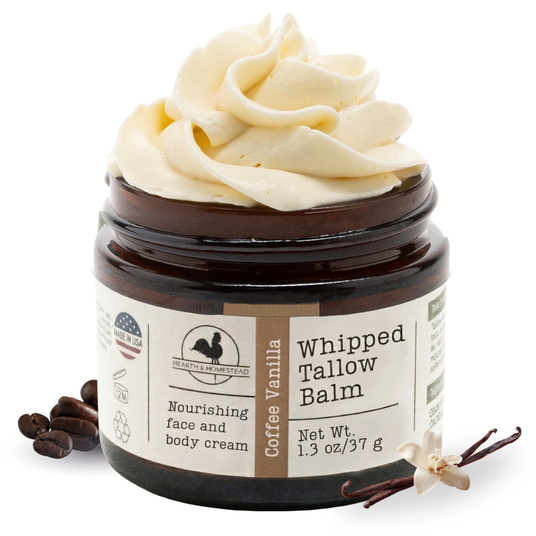 Hearth & Homestead Whipped Tallow Balm, Coffee Vanilla - Azure