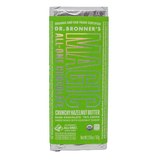 Dr Bronner Magic AllOne Chocolate Bar, Crunchy Hazelnut Butter Azure