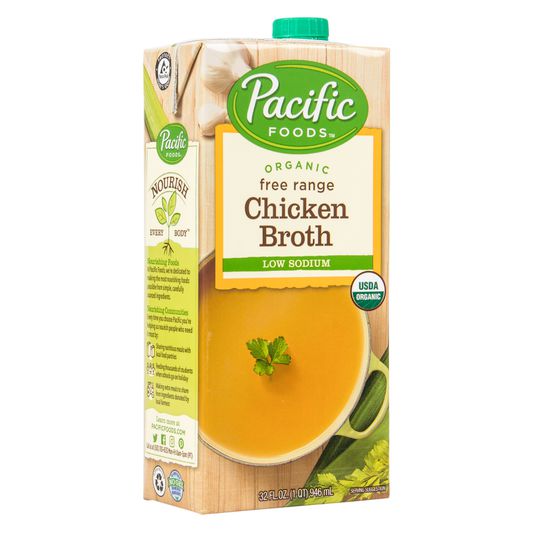 Pacific Foods Chicken Broth, Low Sodium, Organic Azure Standard