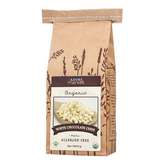 Azure Market Organics White Chocolate Chips, Mini, Allergen Free