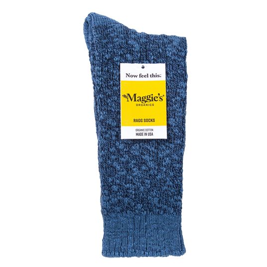 Maggie's Organics Ragg Crew Sock, Solid Navy, Adult 911, Organic