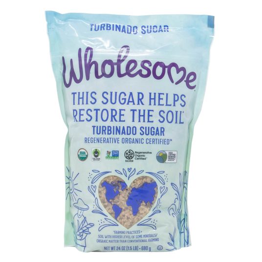 Wholesome Sweeteners Turbinado Sugar, Regenerative Organic - Azure