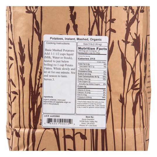 Organic instant sales mashed potatoes