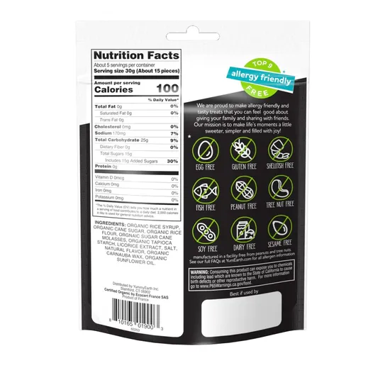 Yum Earth Licorice Black, Organic - Azure Standard