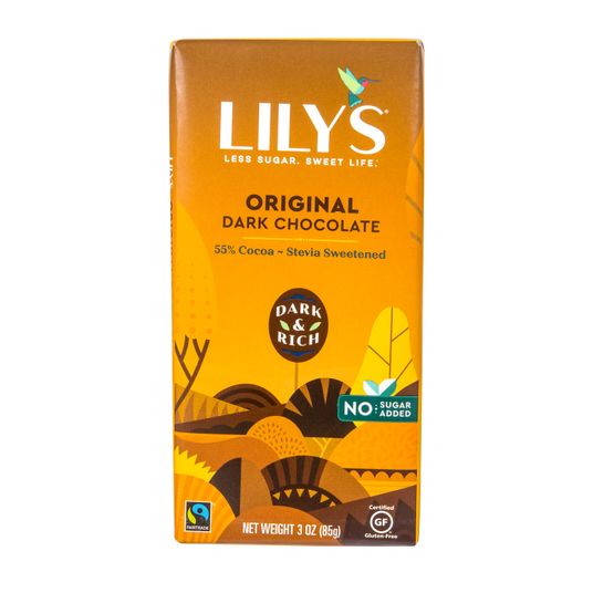 Lily's Chocolate Bar, 55% Dark, Original, Stevia Sweet ...