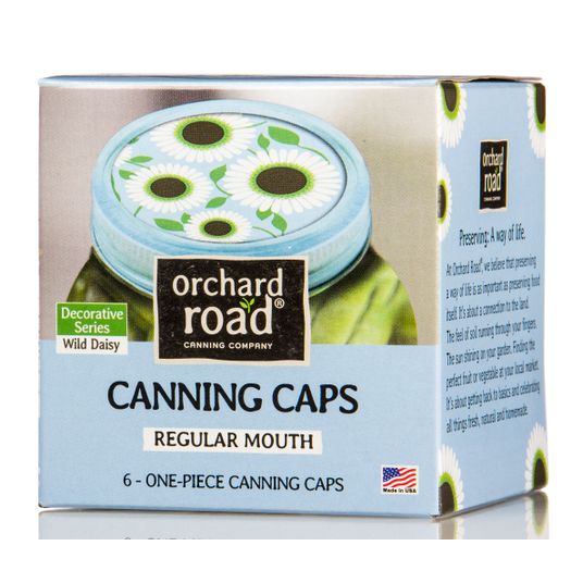 Orchard Road Canning Canning Caps, Decorative Wild Daisy, Regular