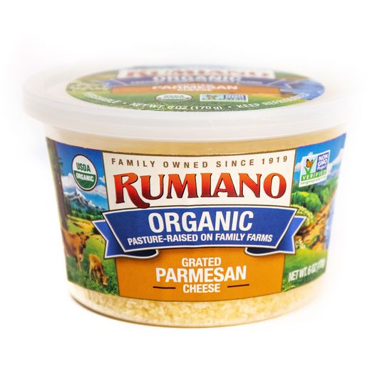 Rumiano Family Organic Parmesan Cheese, Grated, Organic Azure Standard