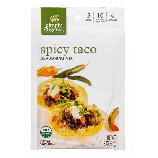Simply Organic Spicy Taco Seasoning, Organic Azure Standard