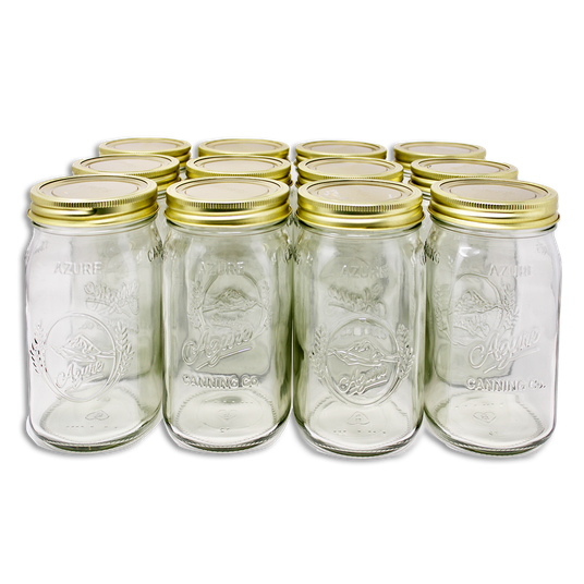 Azure Canning Co. Canning Jars, Quart, Wide Mouth (with lids