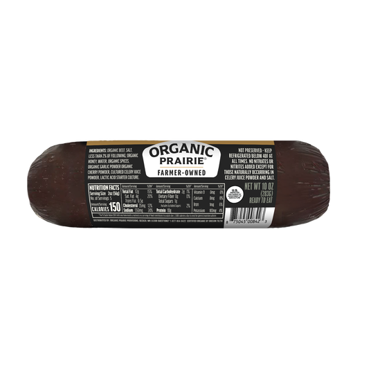Organic Prairie Beef Summer Sausage with Roasted Garlic, Frozen