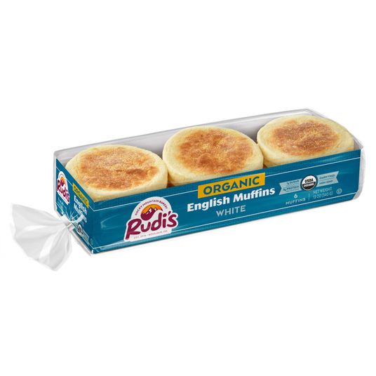 Rudi's Bakery White English Muffins, Frozen, Organic - Azure ...